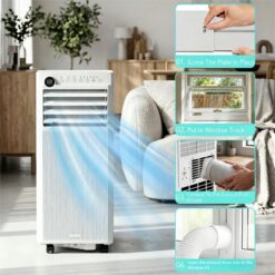 COWSAR NPPC3A/AC5419 6000 BTU (DOE) 115-Volt Vented Small Room Portable Air Conditioner Remote Included