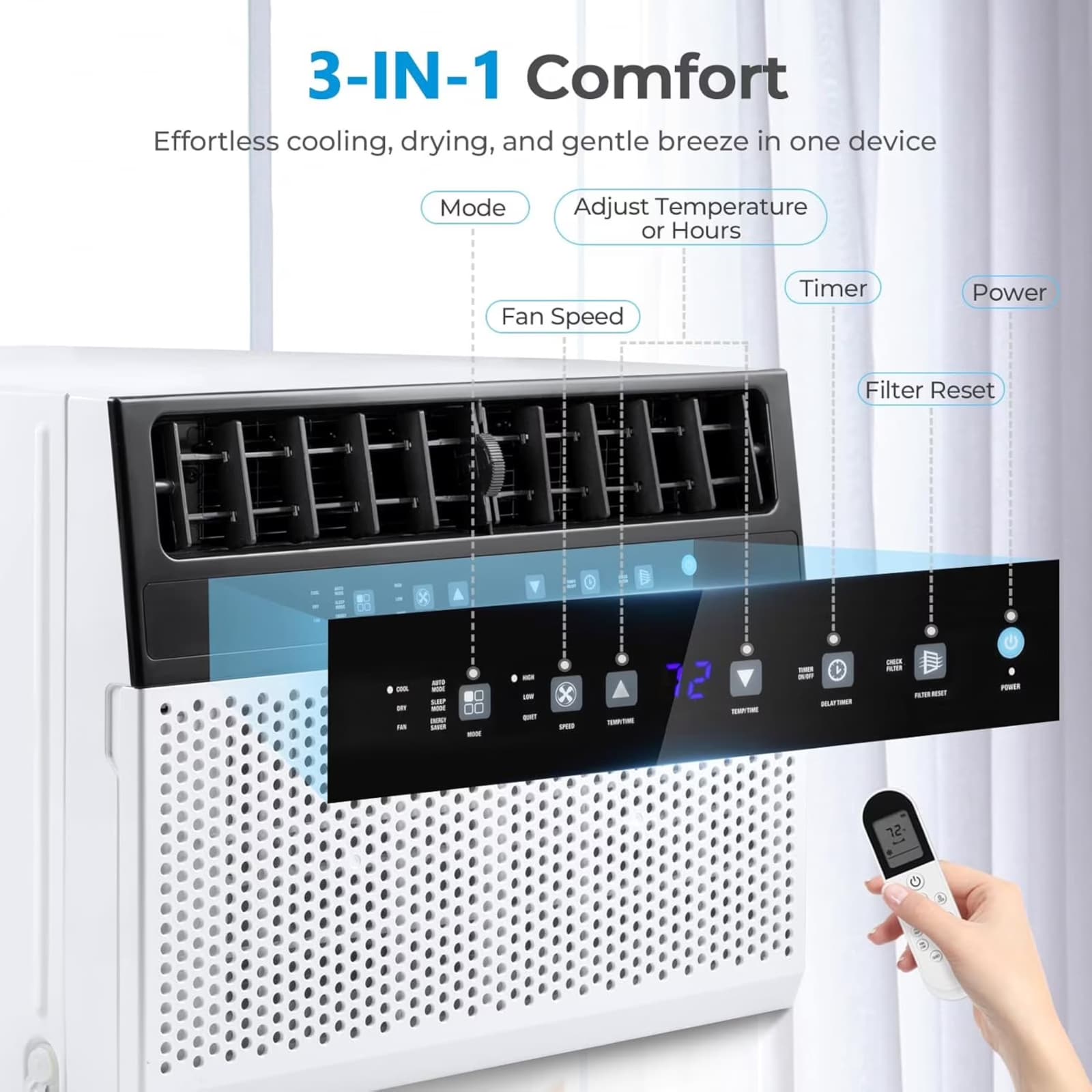 COWSAR Medium Room Window Air Conditioner , Remote Included ( 115-Volt , 10000-BTU )