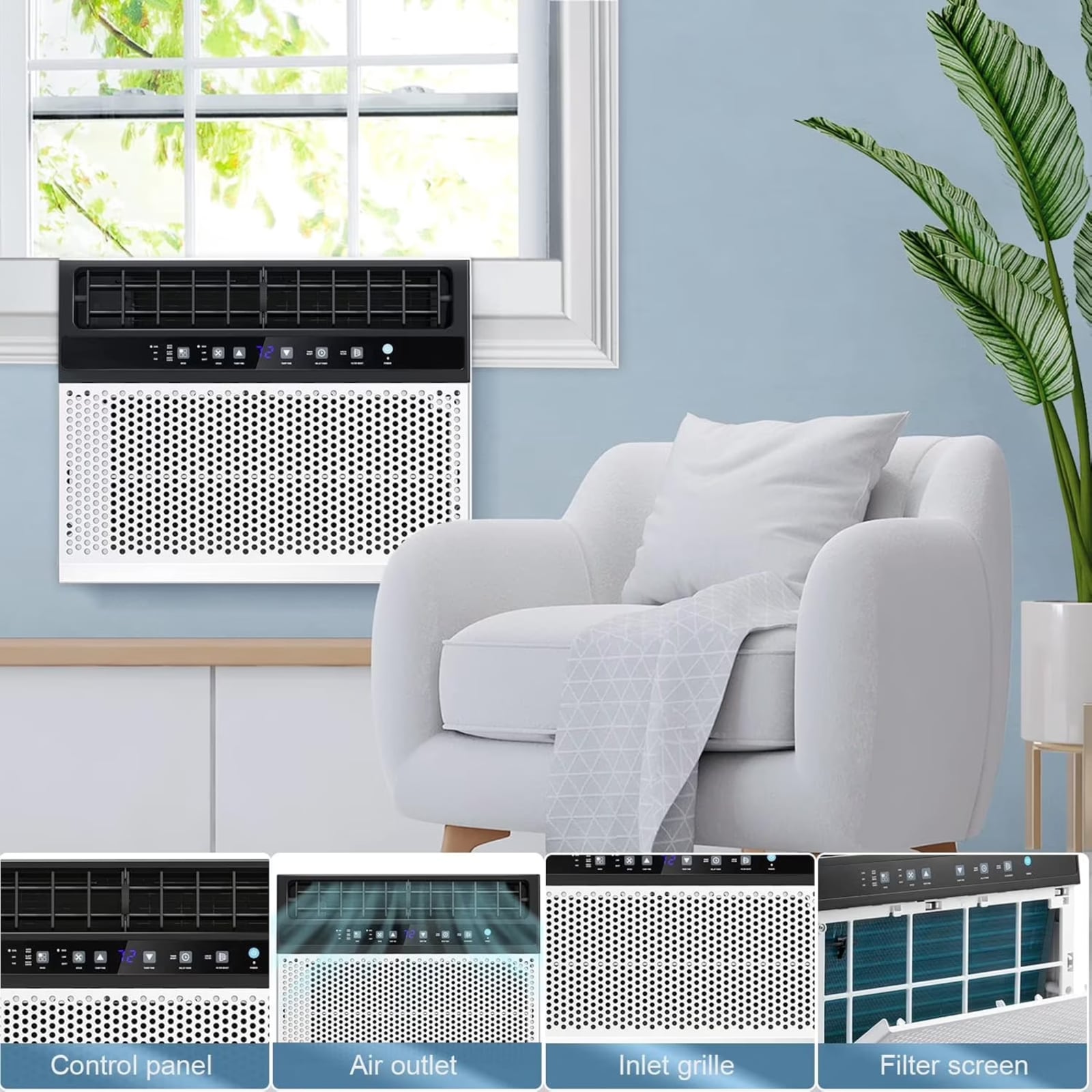 COWSAR Medium Room Window Air Conditioner , Remote Included ( 115-Volt , 10000-BTU )