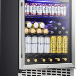COWSAR 23.43-in W 46 -Bottles Silver Built-in/Freestanding Indoor Wine Cooler