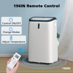 COWSAR 8000 BTU (DOE) 115-Volt Vented Medium Room Portable Air Conditioner Remote Included