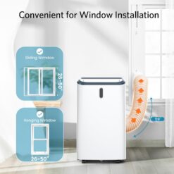 COWSAR 8000 BTU (DOE) 115-Volt Vented Medium Room Portable Air Conditioner Remote Included