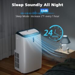COWSAR 8000 BTU (DOE) 115-Volt Vented Medium Room Portable Air Conditioner Remote Included