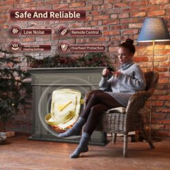 COWSAR 43.31-in W Black Free standing Infrared quartz Corner or Flat Wall Electric Fireplace with Remote Control Included
