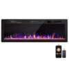COWSAR 49.4-in W Black Wall mount Infrared quartz Electric Fireplace with Remote Control Included