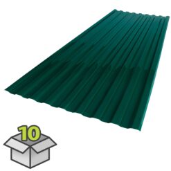 SUNTUF Suntuf 2.2-ft x 6-ft Corrugated Hunter Green Polycarbonate plastic Roof Panel 10 -Pack
