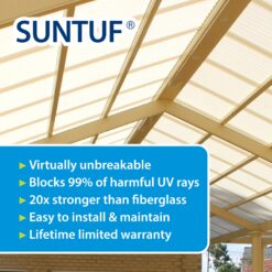SUNTUF Suntuf 2.2-ft x 6-ft Corrugated Hunter Green Polycarbonate plastic Roof Panel 10 -Pack