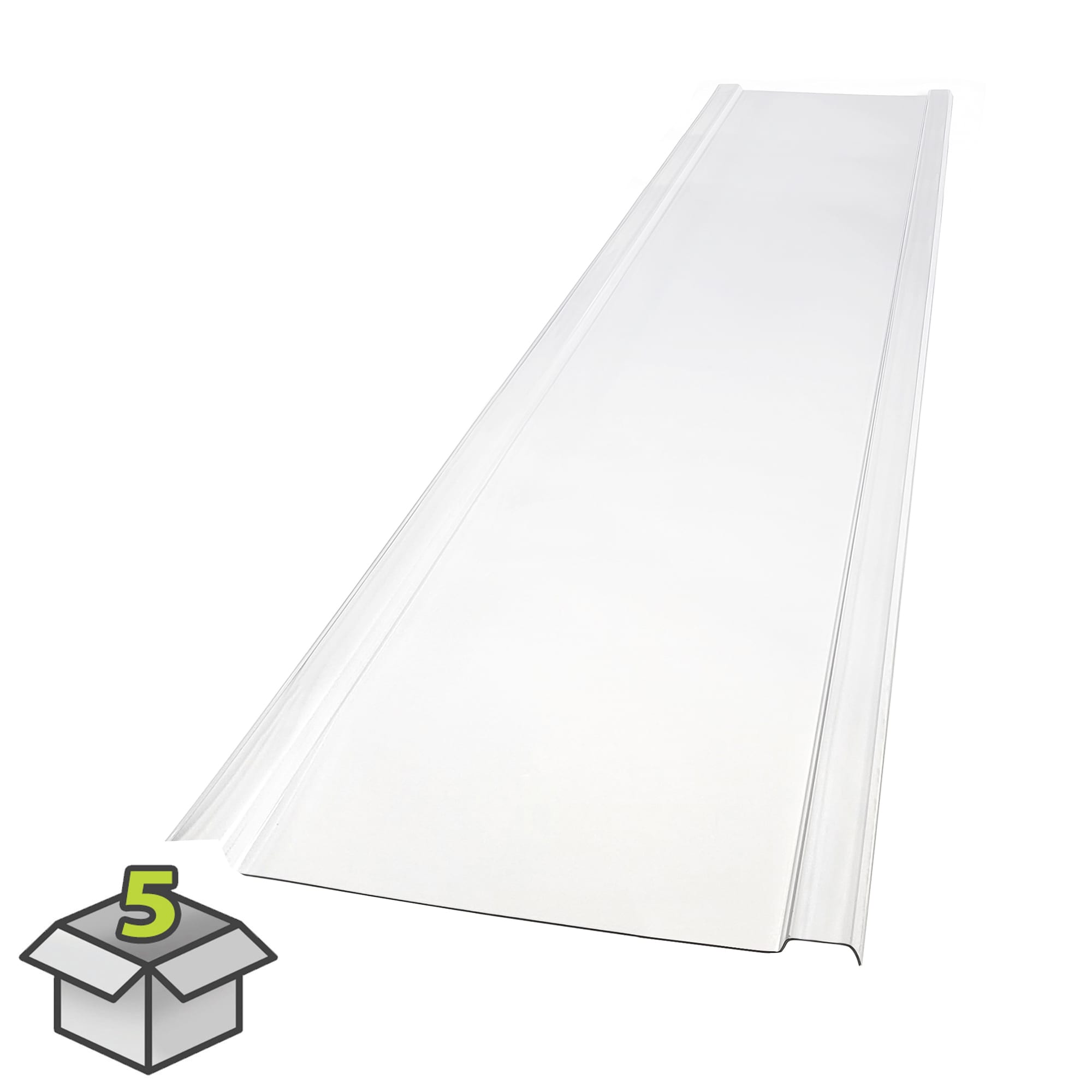 EZ GLAZE 2.24-ft x 12-ft Corrugated Clear Polycarbonate plastic Roof Panel 5 -Pack