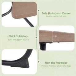 BABOOM 43-in Brown Resin Round Picnic Table