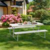 BABOOM 72-in White Resin Rectangle Picnic Table
