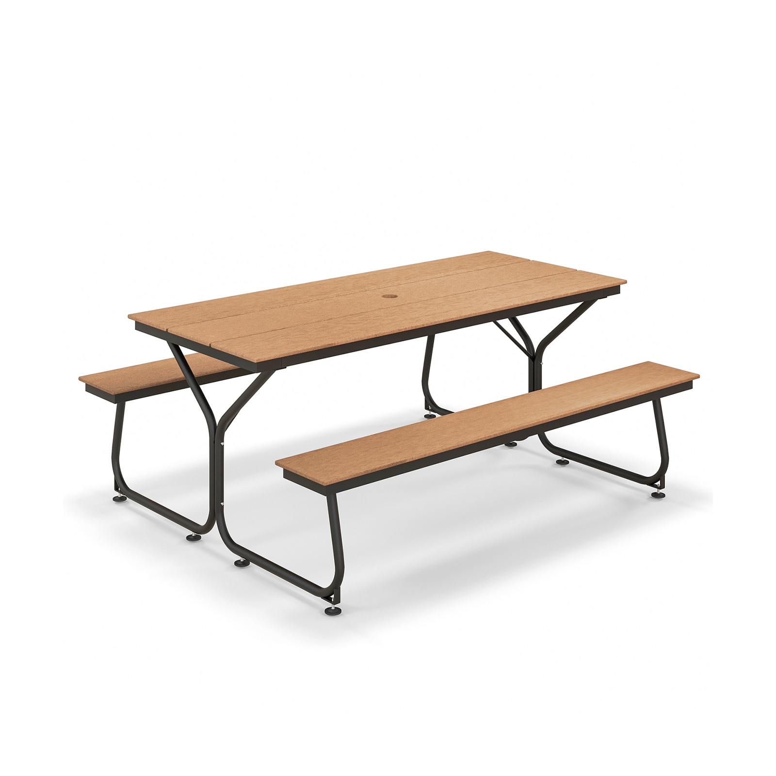 BABOOM 72-in Brown Resin Rectangle Picnic Table