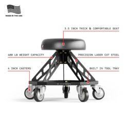 Vyper 19.5-in x 21-in Work seat ( Black )