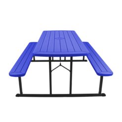 Hampden Furnishings 72-in Blue Plastic Rectangle Folding Picnic Table