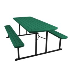 Hampden Furnishings 72-in Green Plastic Rectangle Folding Picnic Table