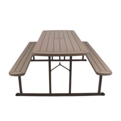 Hampden Furnishings 72-in Brown Plastic Rectangle Folding Picnic Table