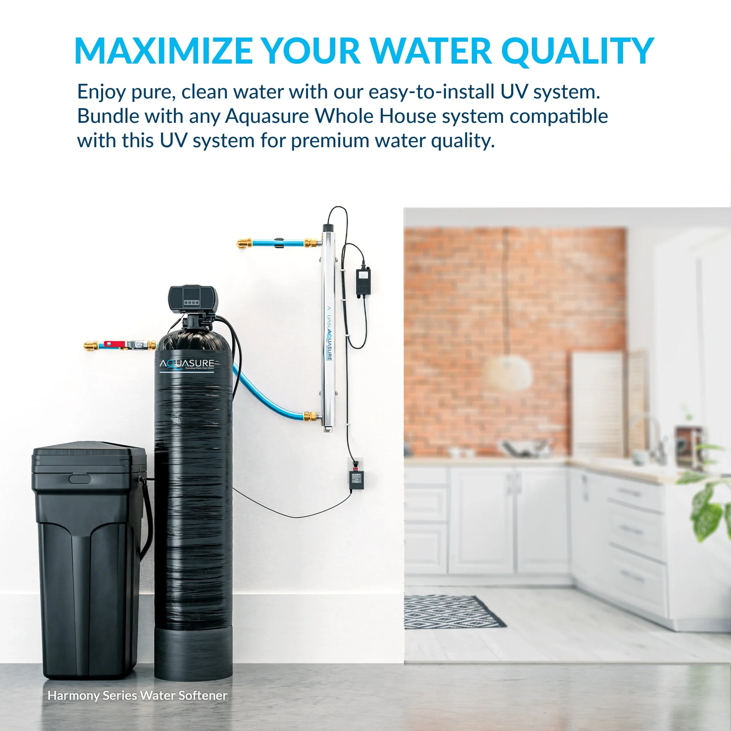 AQUASURE Quantum UV Single-stage 12-GPM Ultraviolet UV Soft water Whole House Water Filtration System - Image 3