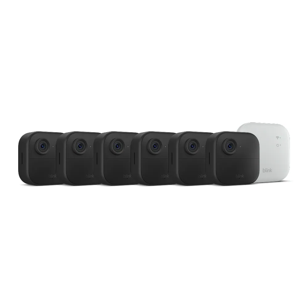 Blink Outdoor 4 XR - Wireless security camera with extended range, go up to 400 feet from your home, Sync Module XR included - 6 camera system