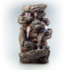 Alpine Corporation 52-in H Resin Electric Powered Tiered Outdoor Fountain Pump Included