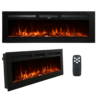 Mondawe 50-in W Black Wall mount Fan-forced Electric Fireplace with Remote Control Included