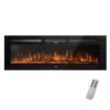 Clihome 60-in W Black Wall mount Fan-forced Electric Fireplace with Remote Control Included