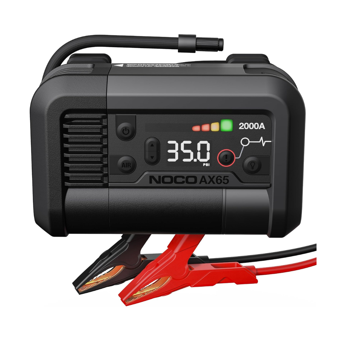 NOCO Boost+Air AX65: 2000A Jump Starter with Air Compressor Tire Inflator – Starts 8.0L Gas & 6.0L Diesel – 67 SLPM Airflow Inflates 0–40 PSI in 2 Minutes