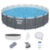 Bestway Steel Pro MAX 18 Feet x 48 Inches Round Above Ground Pool Set w/LED Light and Remote