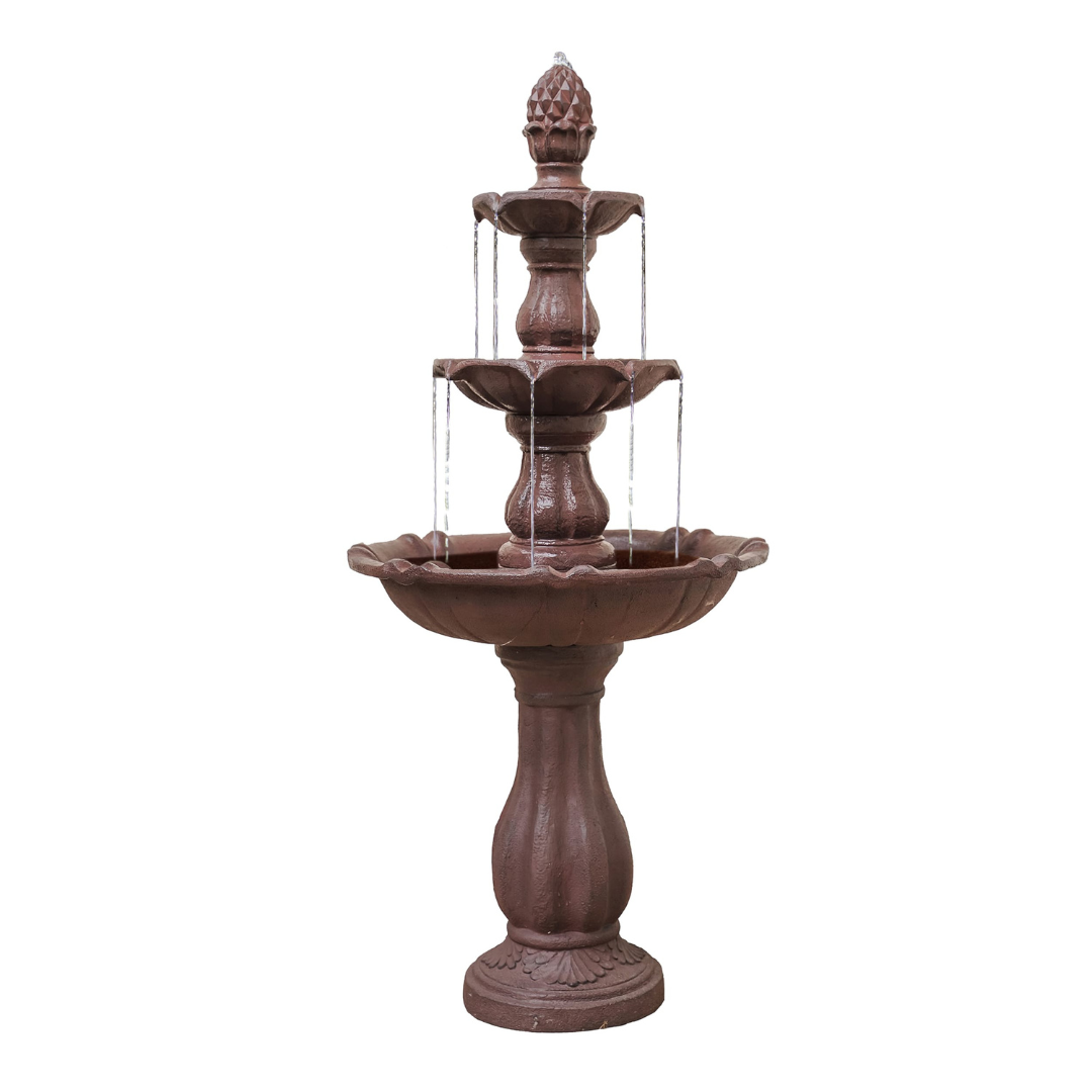 XBrand 51-in H Resin Electric Powered Tiered Outdoor Fountain Pump Included