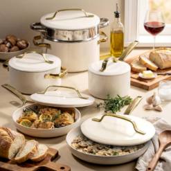 Gotham Steel Modern Cookware 11-pc. Ceramic Coating Nonstick Cookware Set - Cream