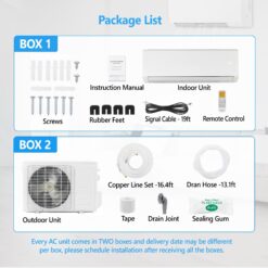ROVSUN 9000 BTU 20 SEER 115V Pre-Charged Ductless Mini Split AC System/Inverter Split-System Wall Air Conditioner with Heat Pump Works with Alexa and WIFI