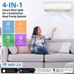 Garvee 11500 BTU Mini Split Air Conditioner and Heat Pump 17 SEER2 115V AC Cools Up to 750 Sq.Ft with Installation Kits