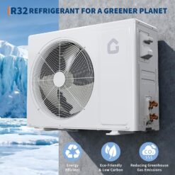 Garvee 9000 BTU Mini Split Air Conditioner Heat Pump 115V Energy Efficient Inverter Ductless System Complete Installation Kit