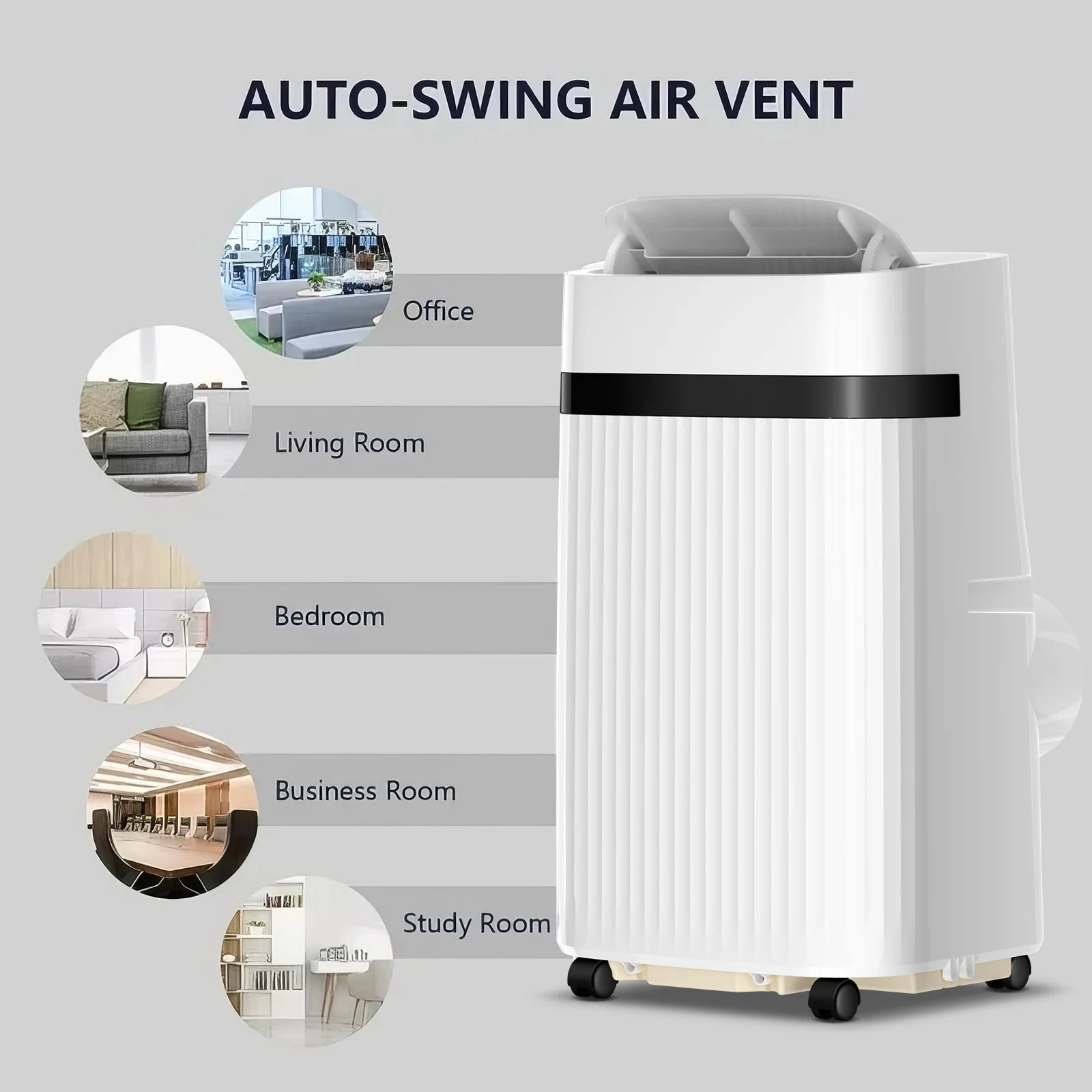 Antarctic Star 8000 BTU DOE 115-Volt Vented Medium Room Portable Air Conditioner with Remote Included