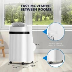 Antarctic Star 8000 BTU DOE 115-Volt Vented Medium Room Portable Air Conditioner with Remote Included