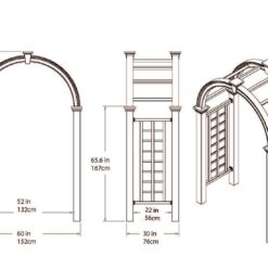 Vita 2.5-ft W x 7.8-ft H Flat CLASSIC White collection PVC Garden Arbor