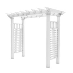 Vita Classic 2.6-ft W x 7.2-ft H Flat White PVC Garden Arbor