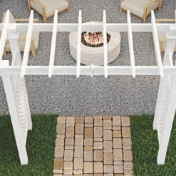 Vita Classic 2.6-ft W x 7.2-ft H Flat White PVC Garden Arbor
