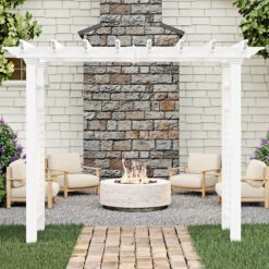 Vita Classic 2.6-ft W x 7.2-ft H Flat White PVC Garden Arbor