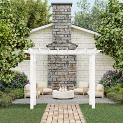 Vita Classic 2.6-ft W x 7.2-ft H Flat White PVC Garden Arbor