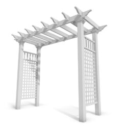 Vita Classic 2.6-ft W x 7.2-ft H Flat White PVC Garden Arbor