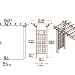 Vita Classic 2.6-ft W x 7.2-ft H Flat White PVC Garden Arbor