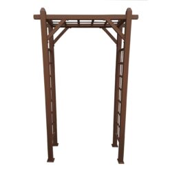 Oakland Living 4.27-ft W x 6.89-ft H Flat Brown Extruded aluminum Garden Arbor