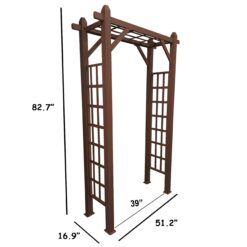Oakland Living 4.27-ft W x 6.89-ft H Flat Brown Extruded aluminum Garden Arbor