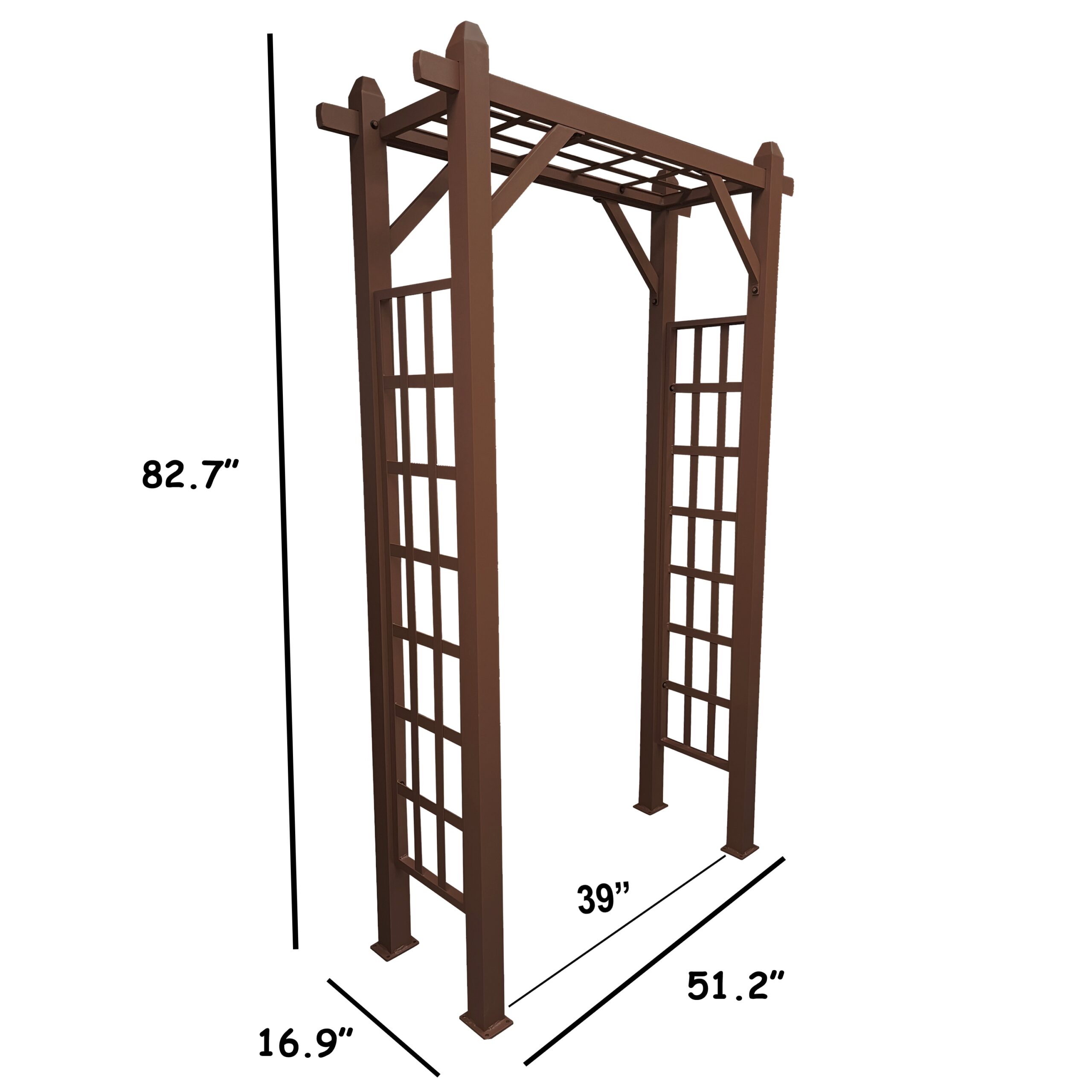 Oakland Living 4.27-ft W x 6.89-ft H Flat Brown Extruded aluminum Garden Arbor
