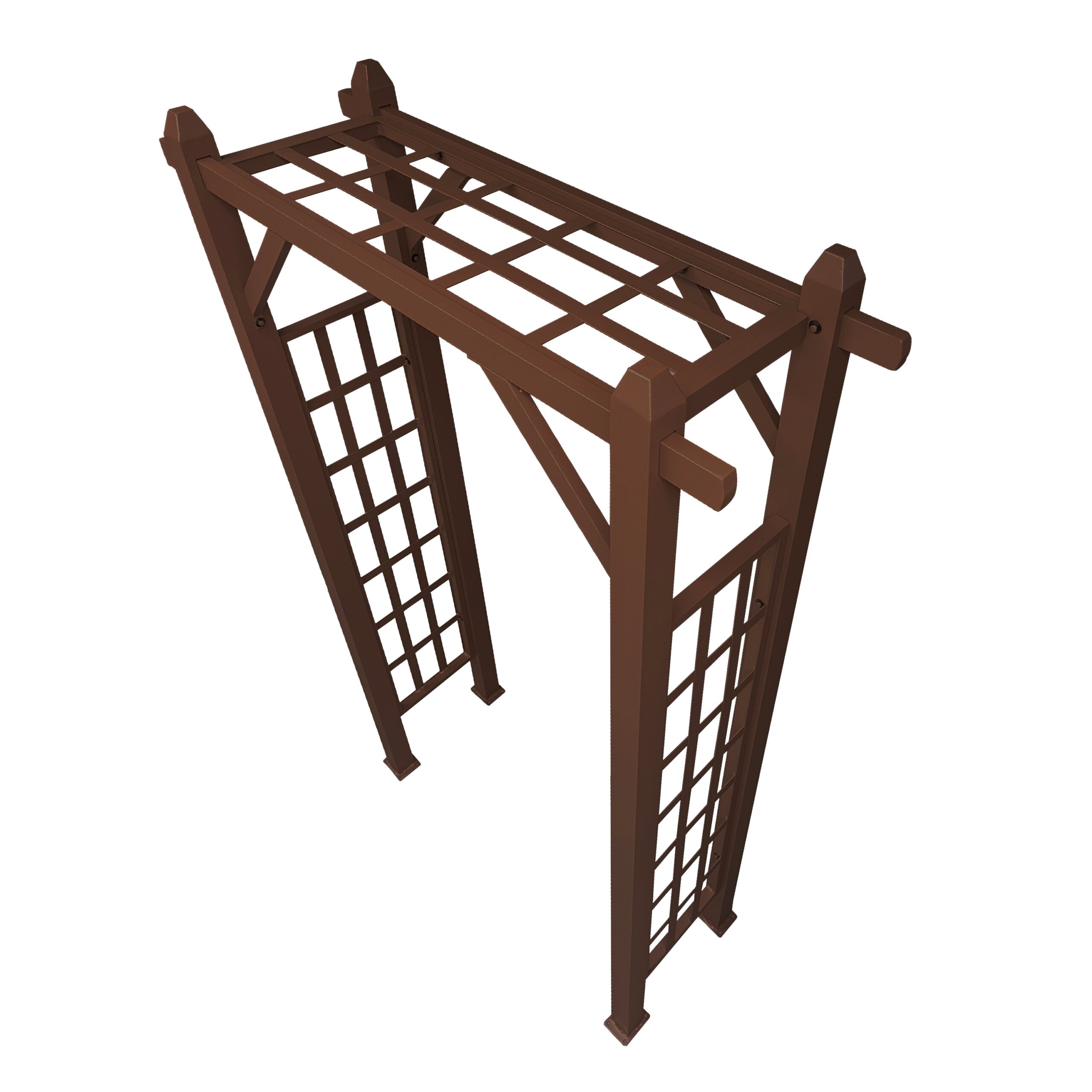 Oakland Living 4.27-ft W x 6.89-ft H Flat Brown Extruded aluminum Garden Arbor
