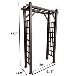 Oakland Living 4.27-ft W x 6.89-ft H Arched Bronze Extruded aluminum Garden Arbor