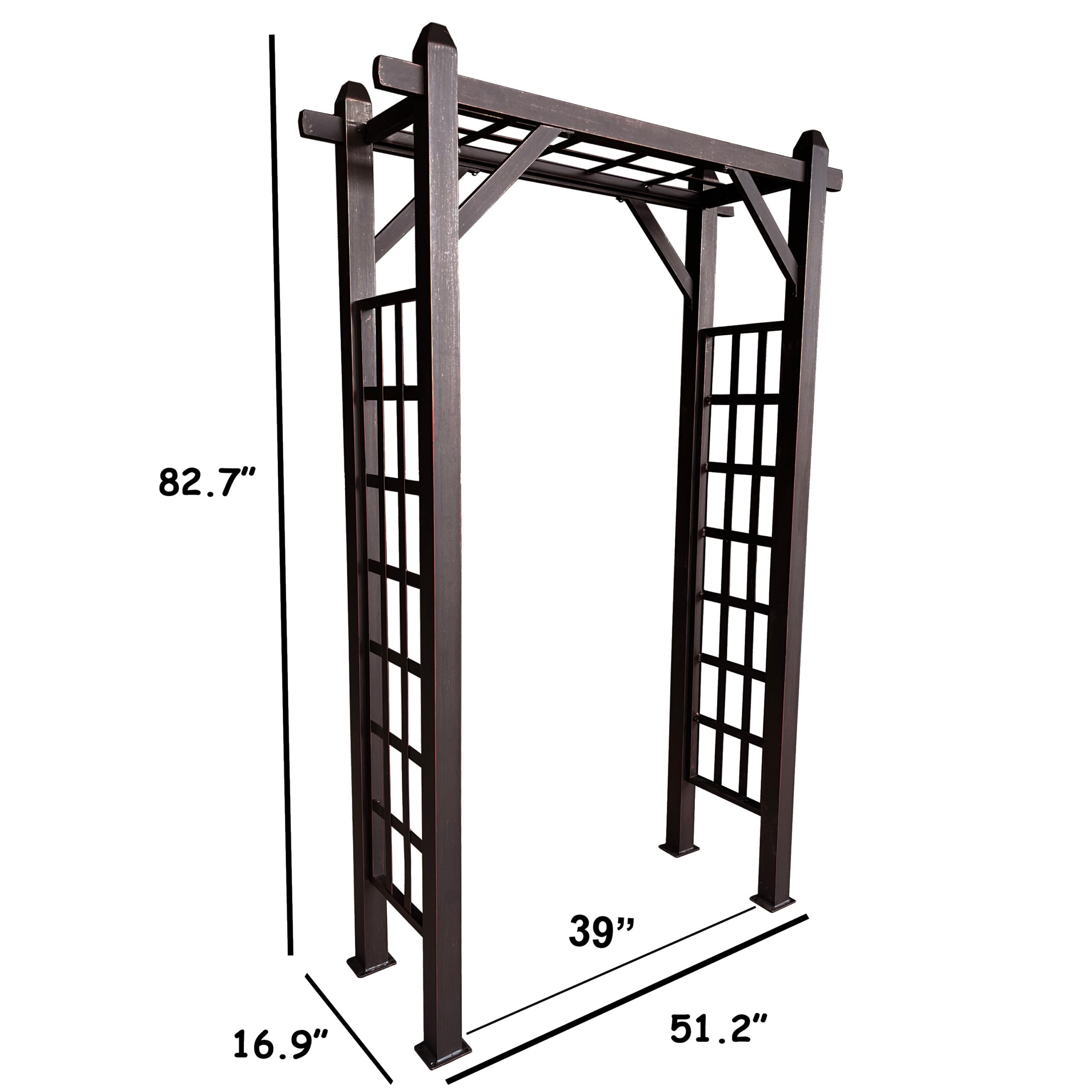 Oakland Living 4.27-ft W x 6.89-ft H Arched Bronze Extruded aluminum Garden Arbor