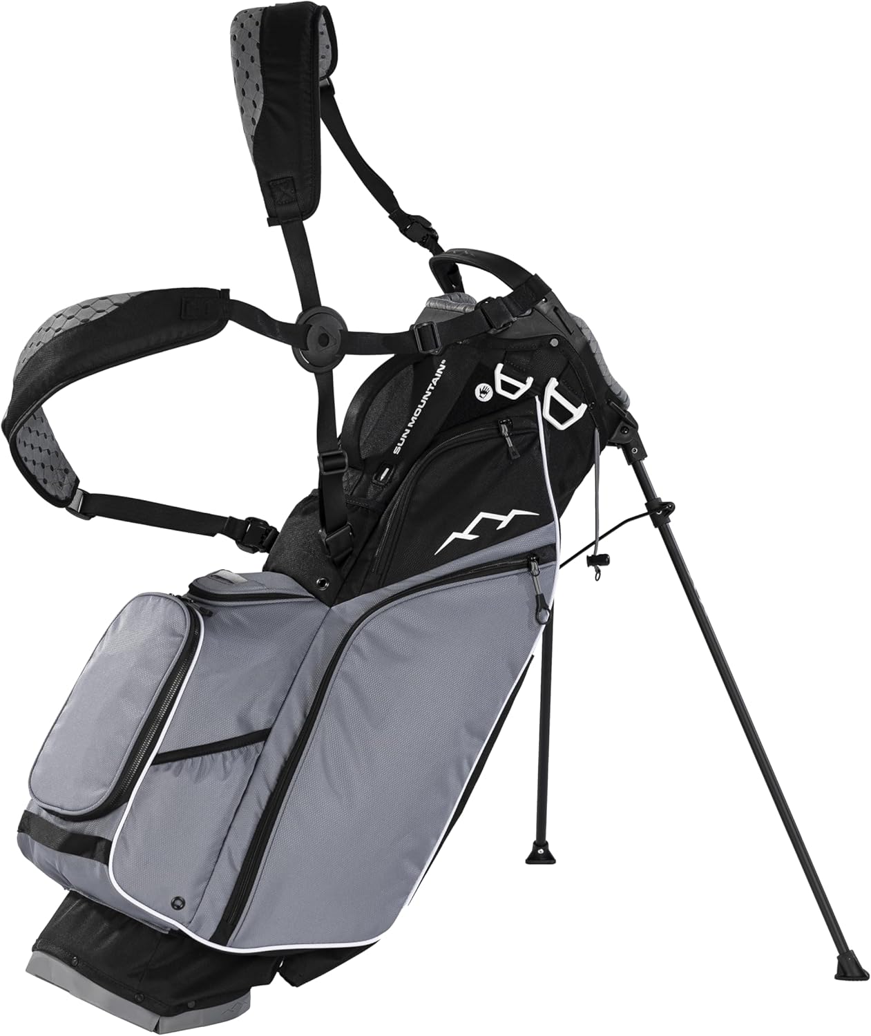 Sun Mountain Men's Eclipse 3.5 Lightweight Stand Golf Bag 4-Way Top -2025 Model, Black Nickel White