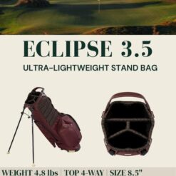 Sun Mountain Men's Eclipse 3.5 Lightweight Stand Golf Bag 4-Way Top -2025 Model, Snow Camo White