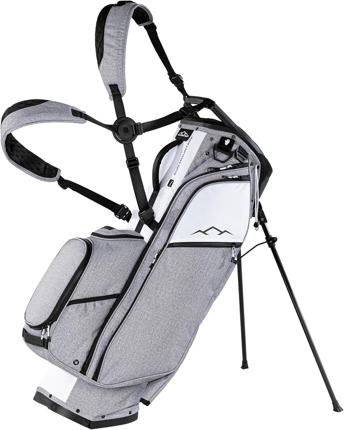 Sun Mountain Men's Eclipse 4.5 Lightweight VLO Hybrid Stand Golf Bag, 14-Way Top, 2026 Model, Gray White Black