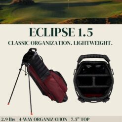Sun Mountain Men's Eclipse 1.5 Lightweight Stand Golf Bag, 4-Way Top, 2026 Model, Black Nickel